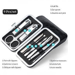 Manikyr pedicur set 9 deler