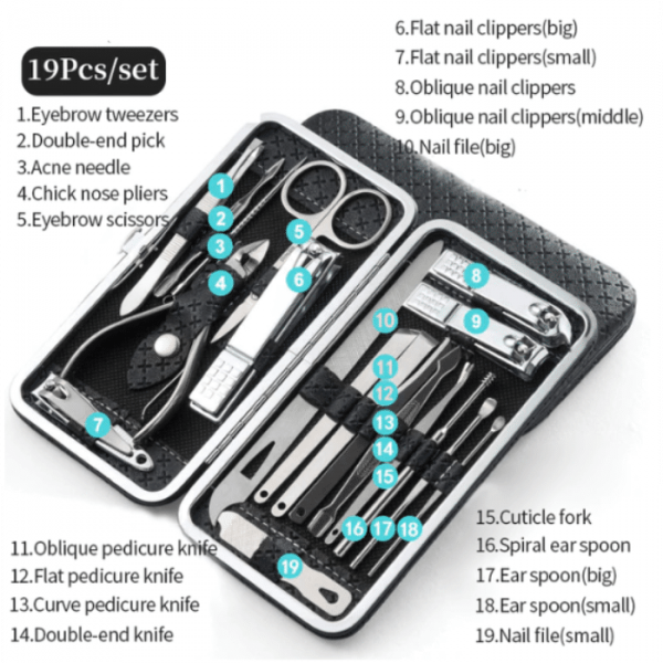 Manikyr pedicur set 19 deler